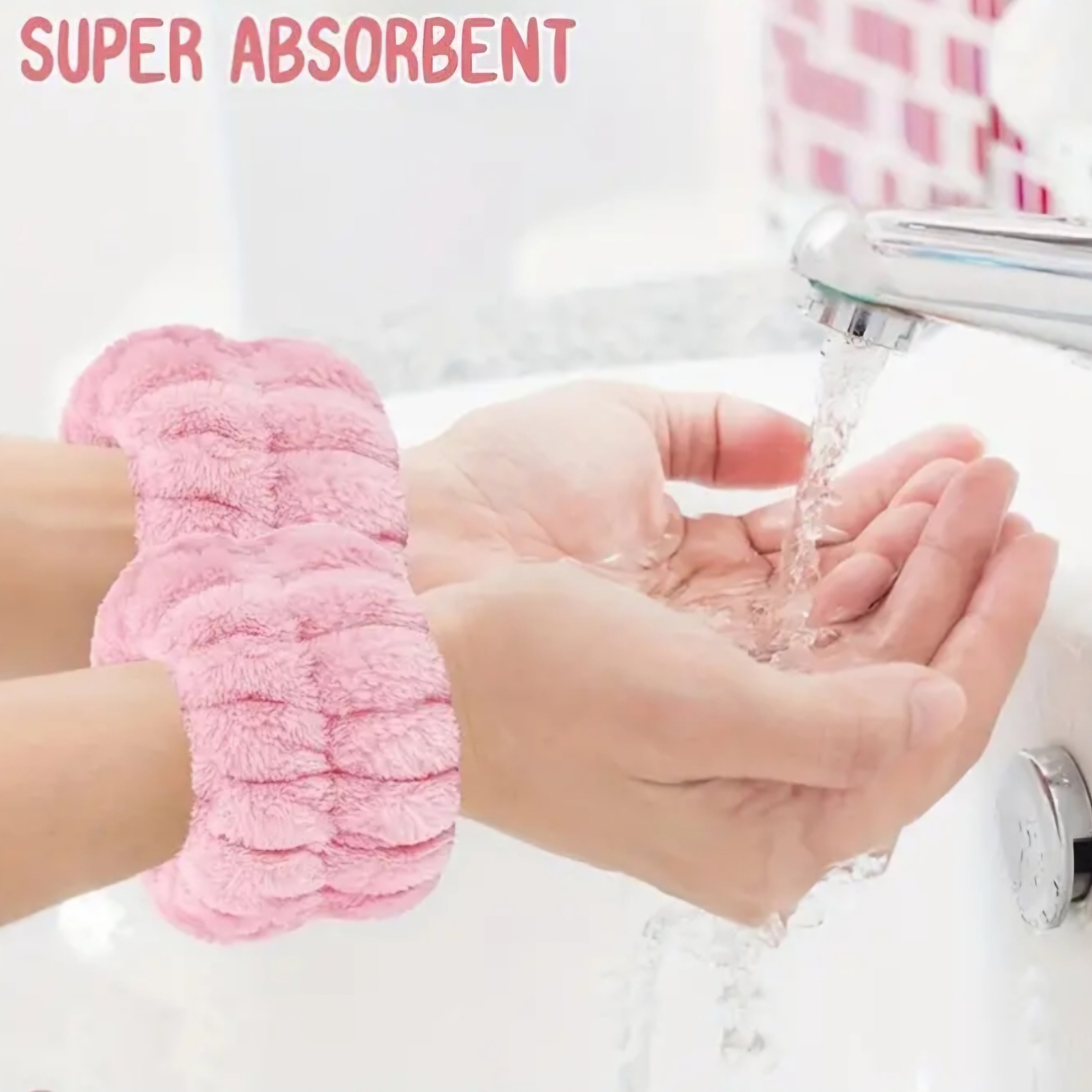 POPPIN - Bandeau de lavage de poignet et tête - réf Pink ( 3pcs )