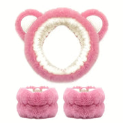 POPPIN - Bandeau de lavage de tête & poignets - réf Pinky Bear ( 3pcs )