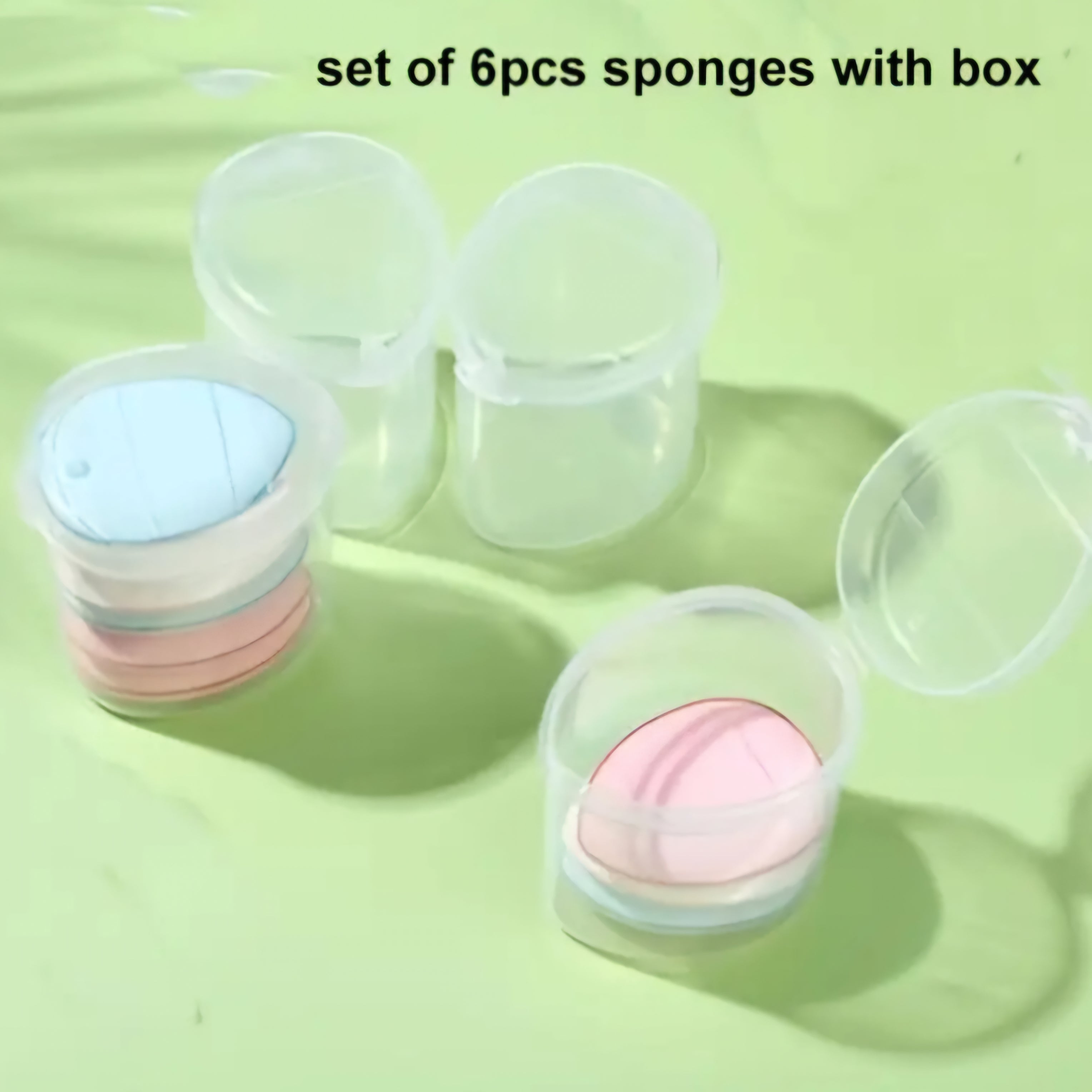 POPPIN - Mini Powder Puff Box - réf Apricot ( 6pcs )