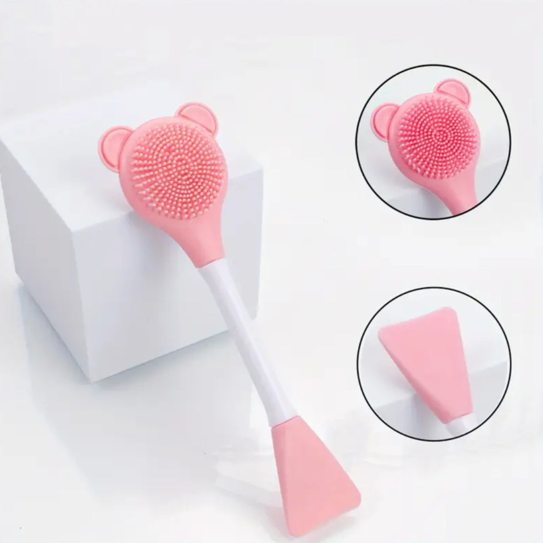 POPPIN - Pinceau en silicone 2 en 1 pour visage - réf Pink