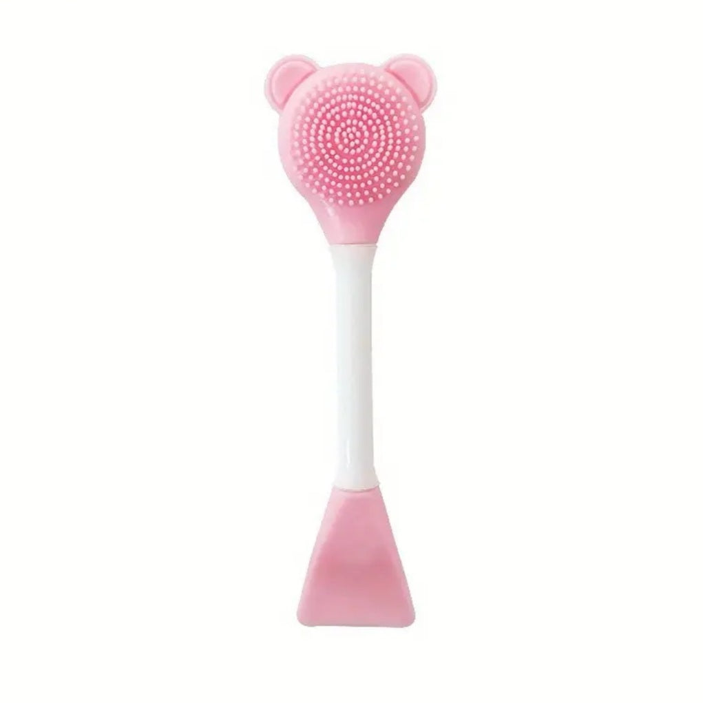 POPPIN - Pinceau en silicone 2 en 1 pour visage - réf Pink