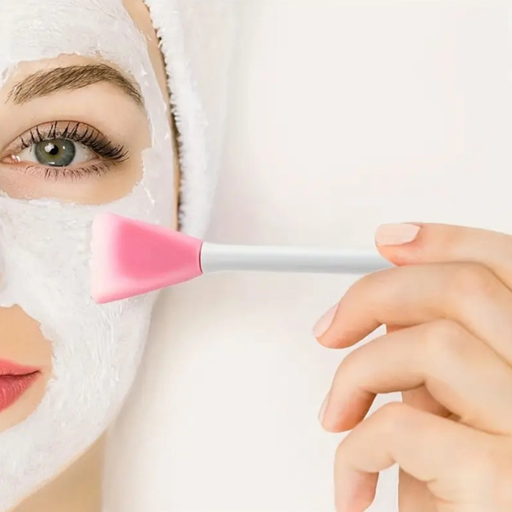 POPPIN - Pinceau en silicone 2 en 1 pour visage - réf Pink