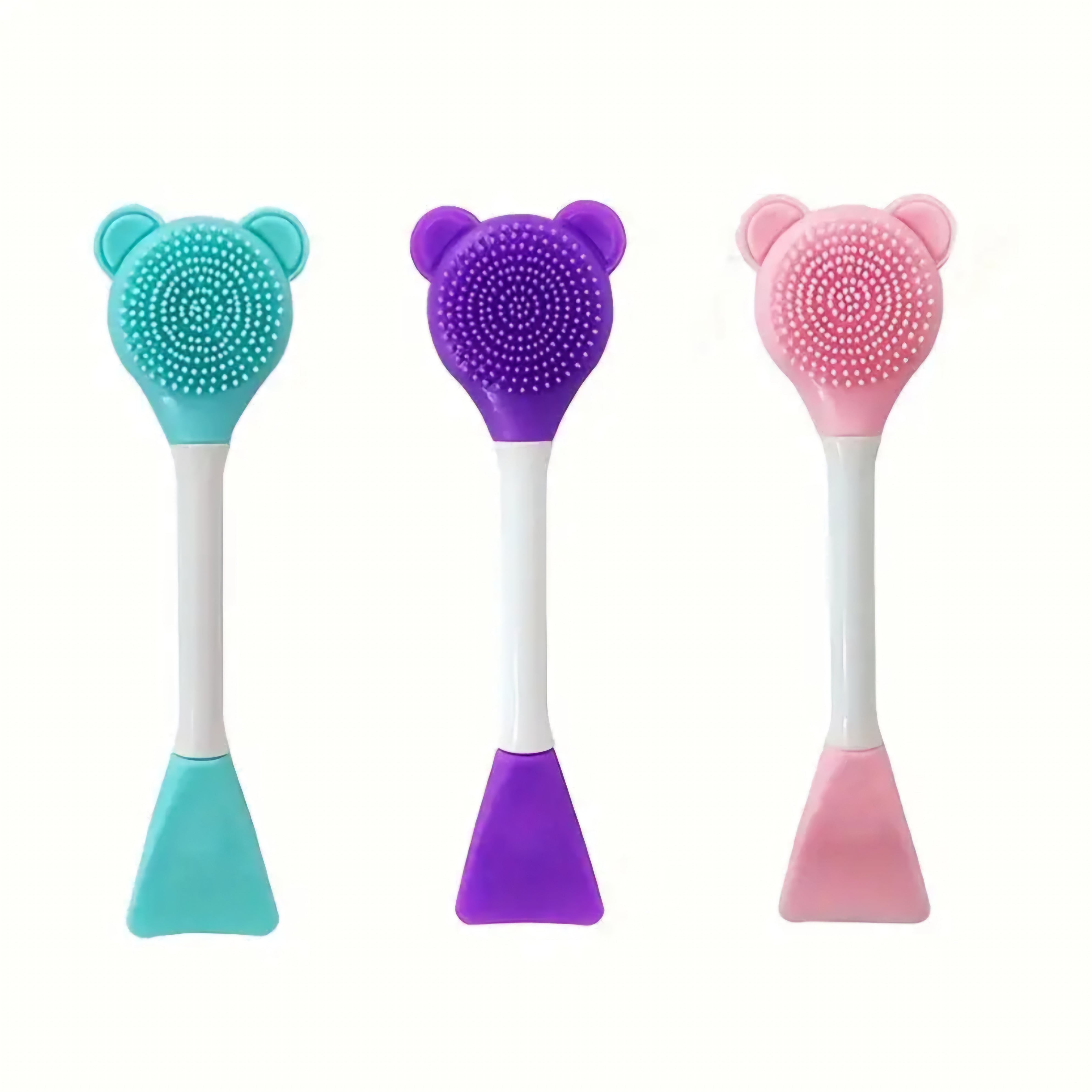 POPPIN - Pinceau en silicone 2 en 1 pour visage - réf Pink