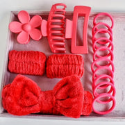 POPPIN - Set Hair Styling Tools Set,Travel Essentials Fushia ( 16pcs )