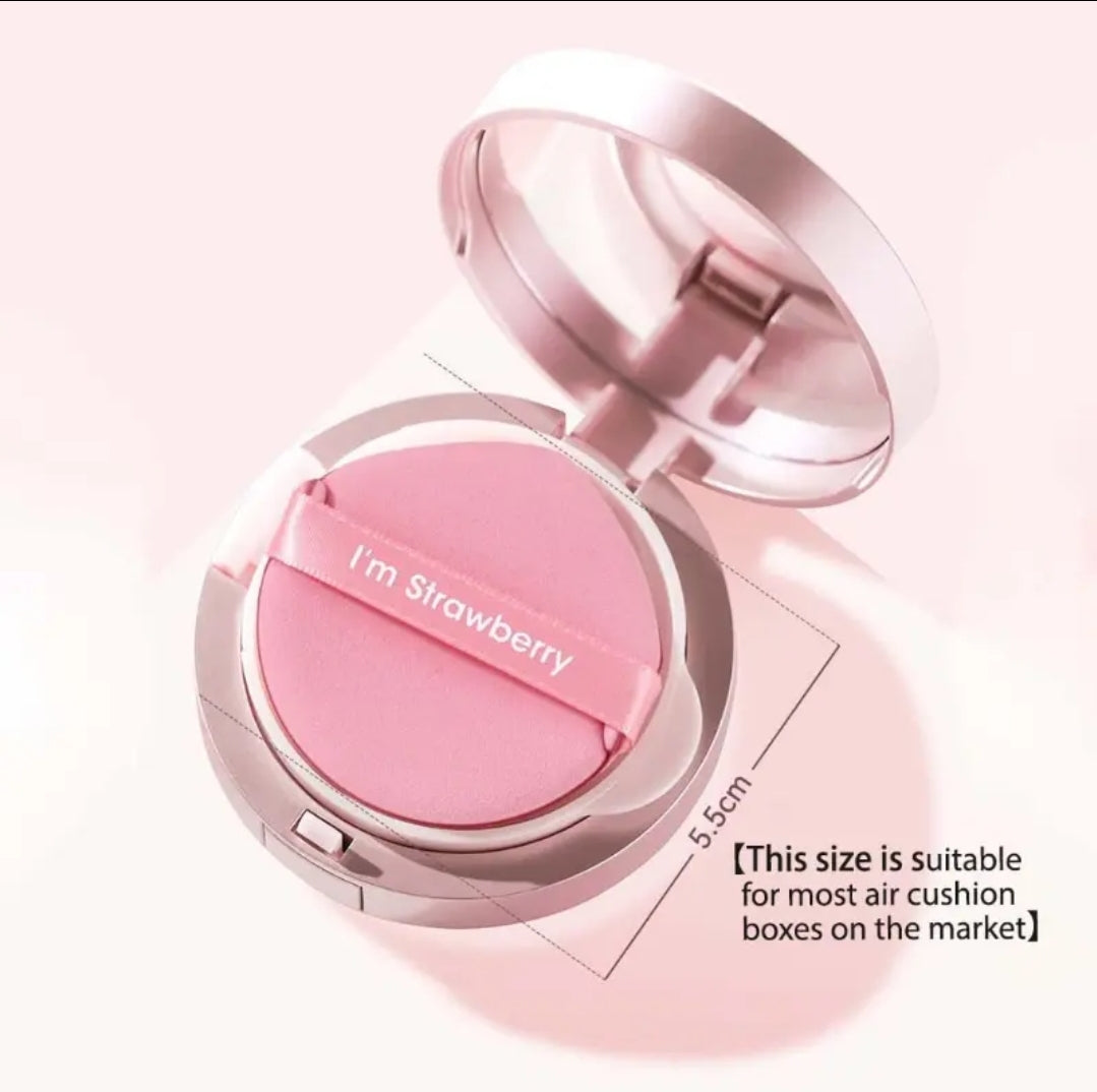 Poppin - Air Cushion Puff - réf I'm Strawberry ( 3pcs )