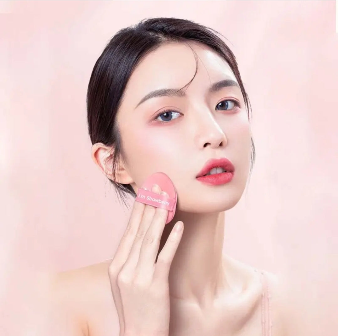 Poppin - Air Cushion Puff - réf I'm Strawberry ( 3pcs )