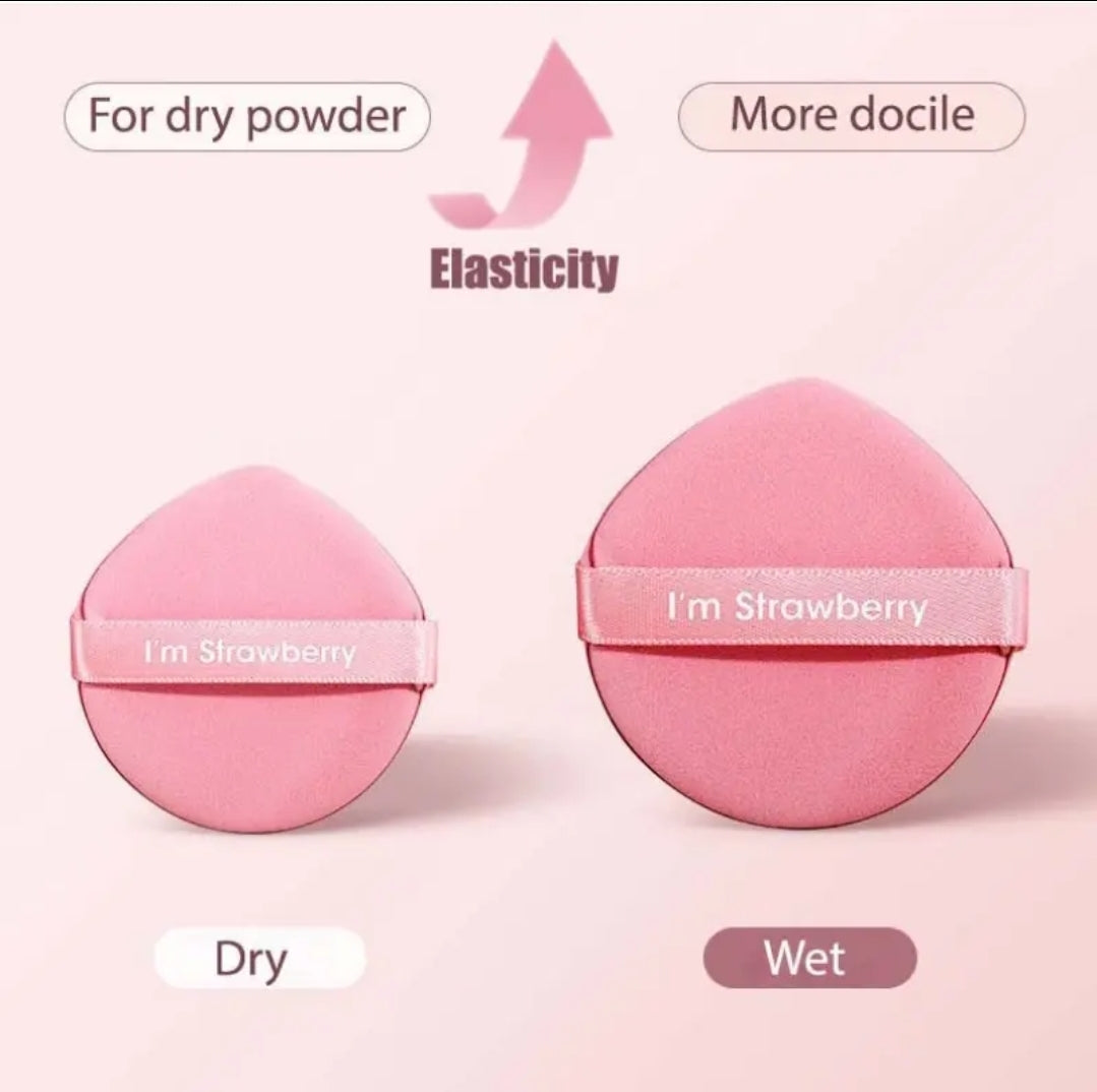 Poppin - Air Cushion Puff - réf I'm Strawberry ( 3pcs )