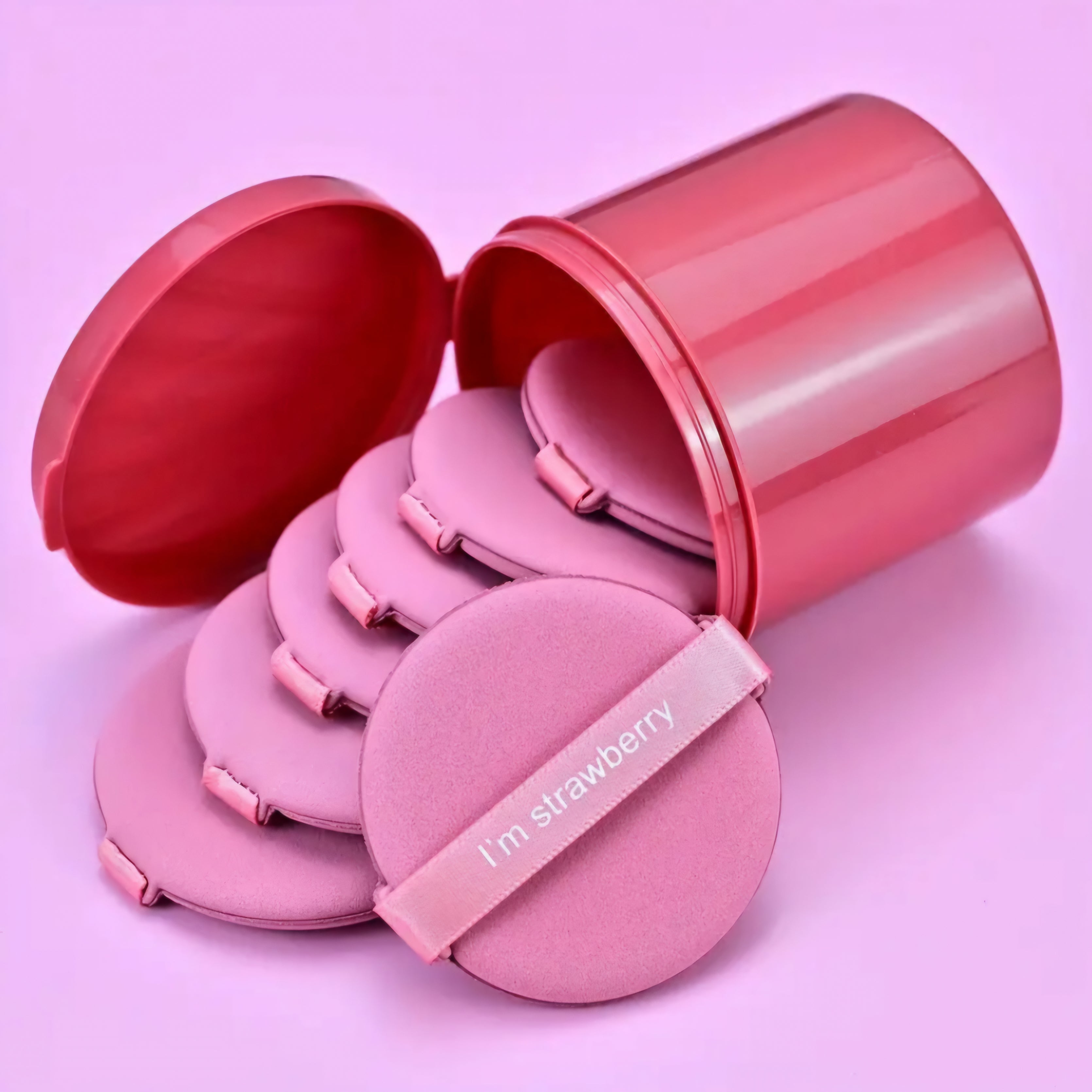 Poppin - Air Cushion Puff - réf I'm Strawberry ( 7pcs )
