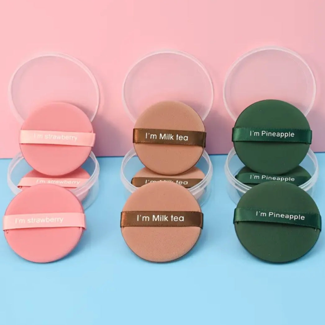 Poppin - Air Cushion Puff - réf I'm Strawberry ( 3pcs )