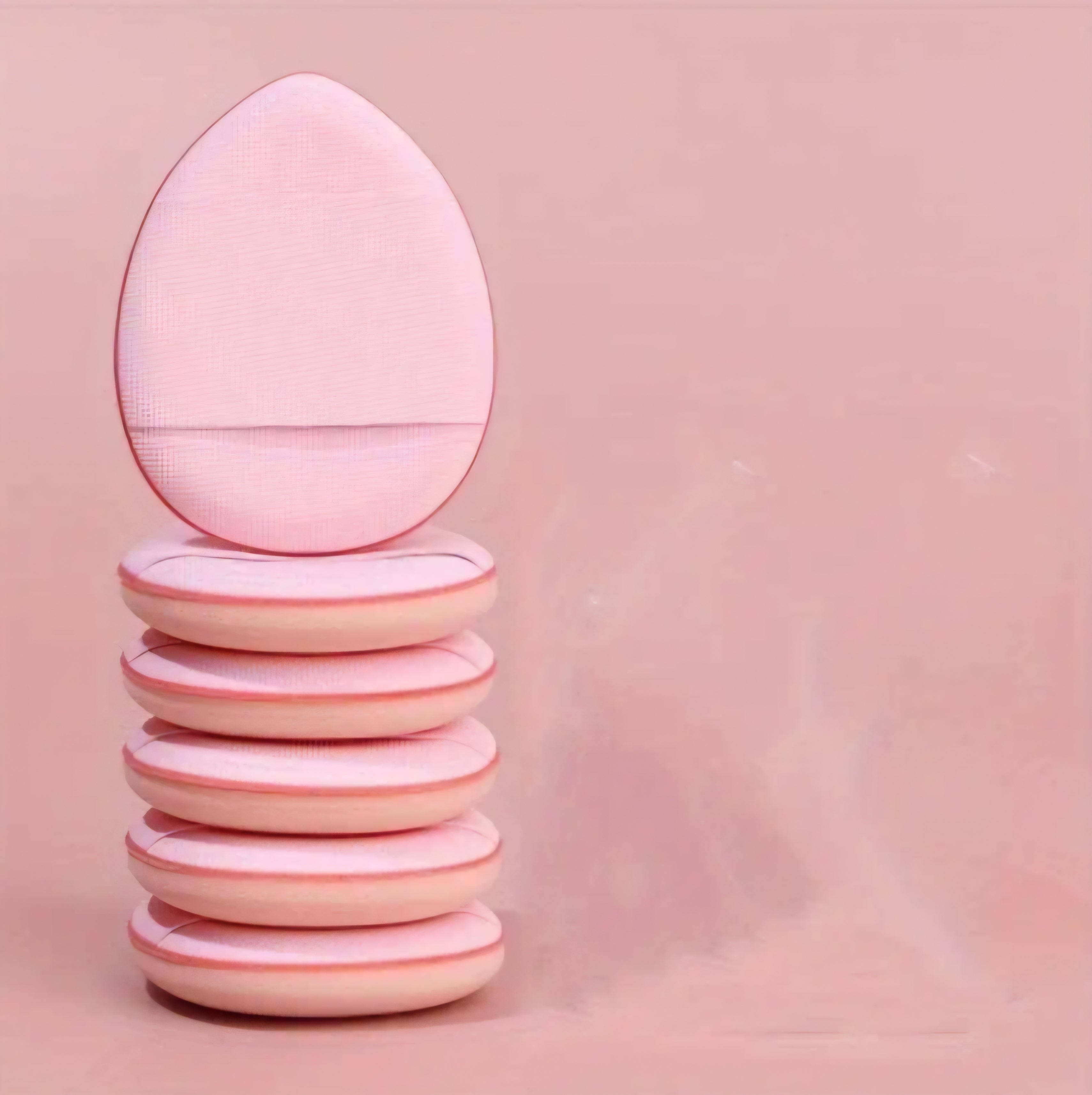 POPPIN - Mini Powder Puff in Box - réf Apricot ( 6pcs )