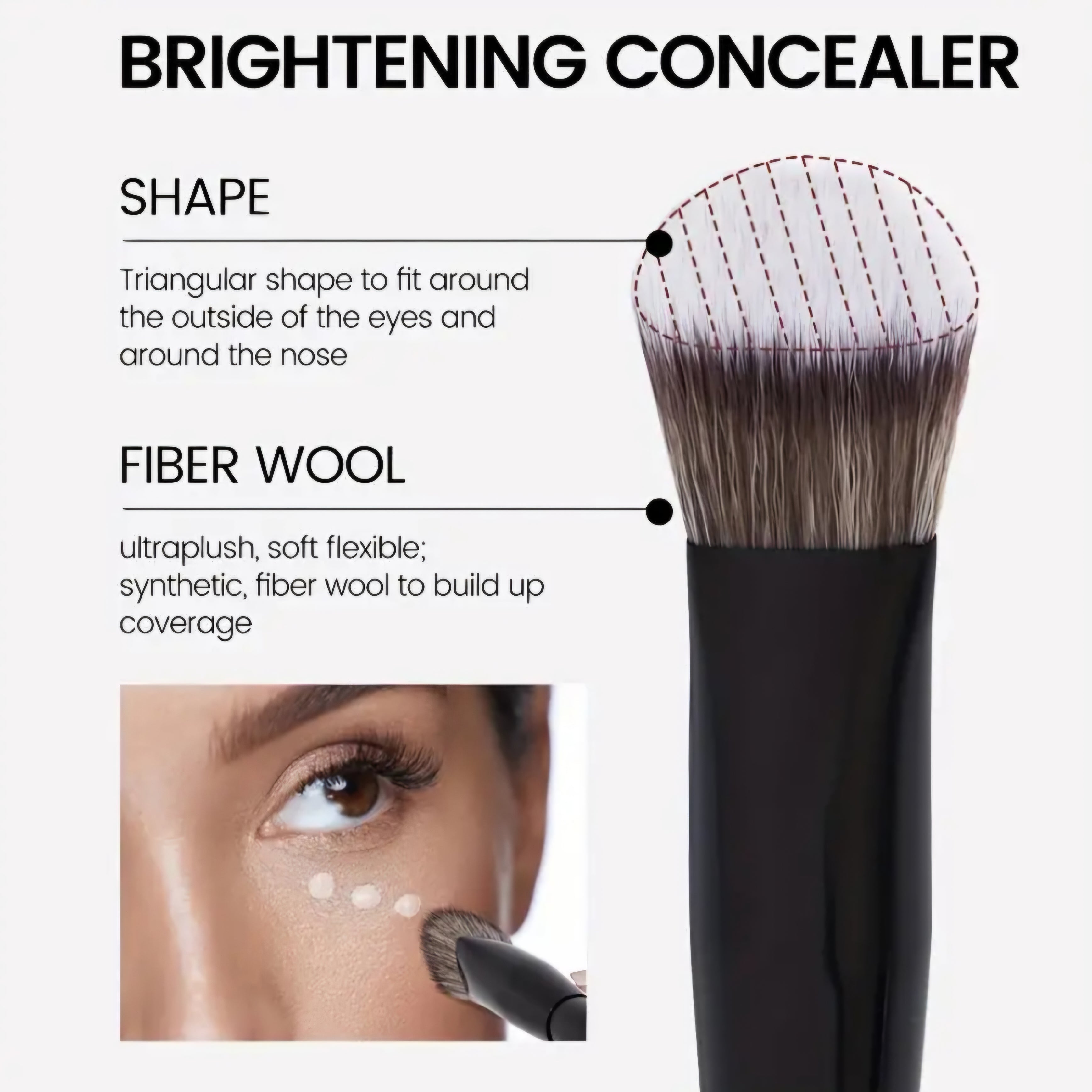 MAANGE - Ensemble de pinceaux de maquillage Silver ( 4 pièces )