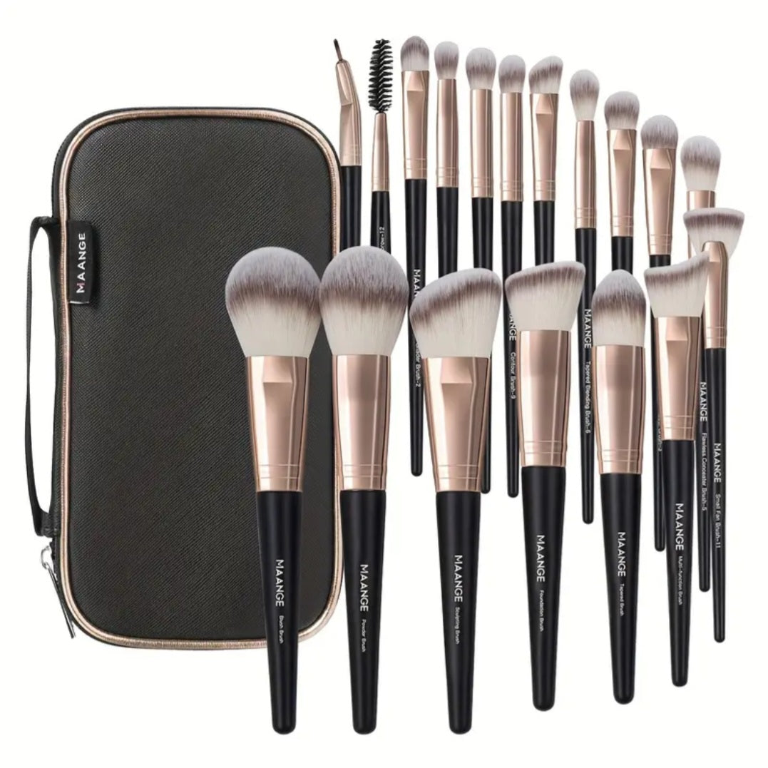 MAANGE - Ensemble de pinceaux de maquillage ( 18 pièces + Trousse )