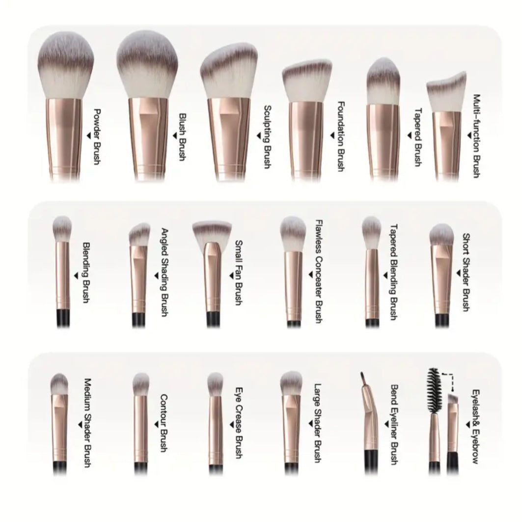 MAANGE - Ensemble de pinceaux de maquillage ( 18 pièces + Trousse )