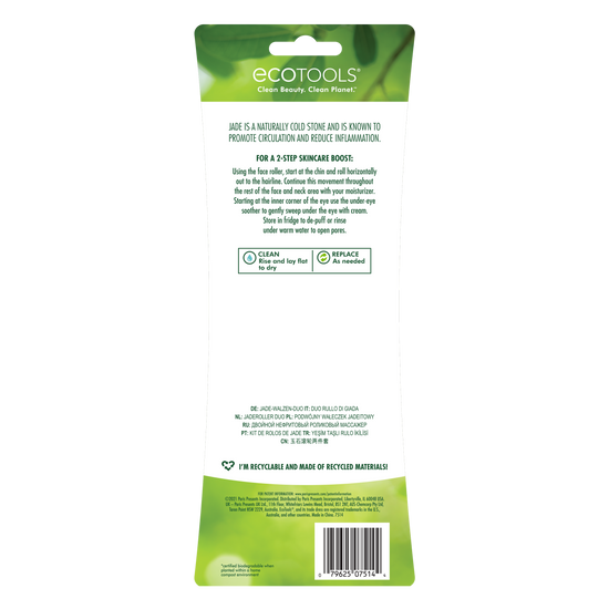ECOTOOLS - Jade Facial Roller and Eye Roller Duo ( 2pcs )
