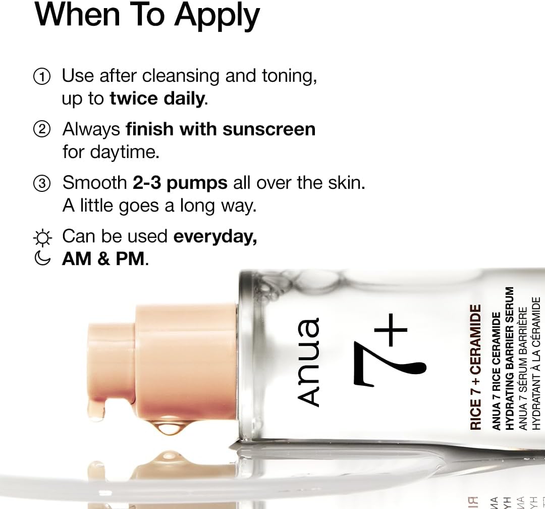 ANUA - 7 + Rice Ceramide hydrating Barrier Serum