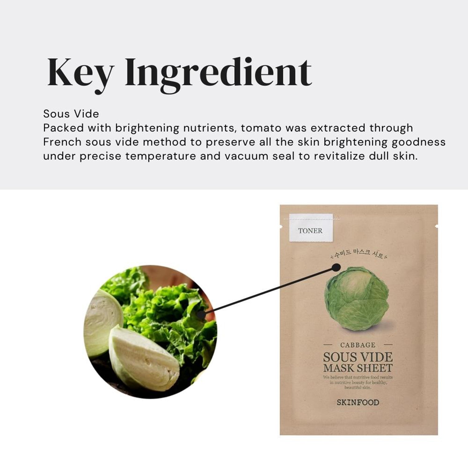 SKINFOOD - Sous Vide Mask Sheet - réf Cabbage