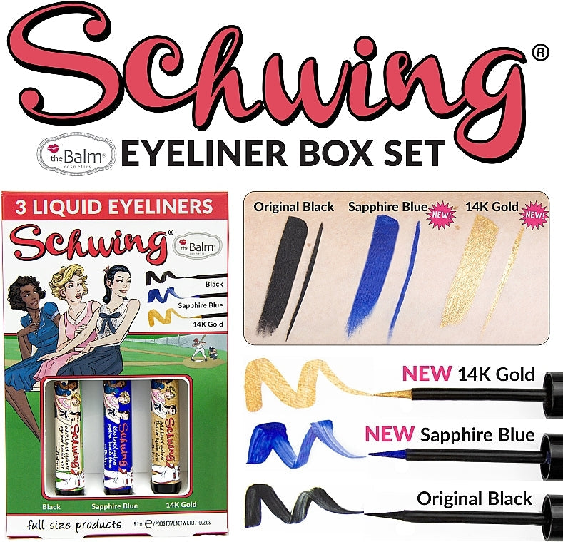 thebalm cosmetics - Trio 3 liquid Eyeliner Schwing