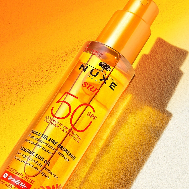 NUXE - Huile Solaire Bronzante Haute Protection SPF50 visage et corps - 150ml