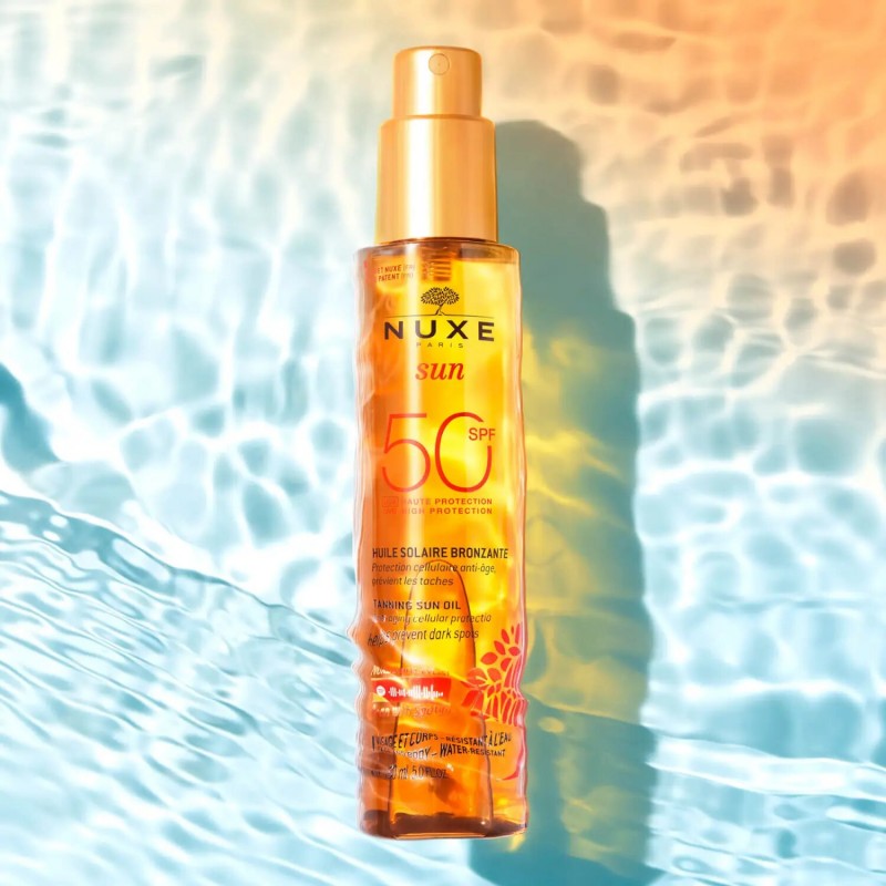 NUXE - Huile Solaire Bronzante Haute Protection SPF50 visage et corps - 150ml
