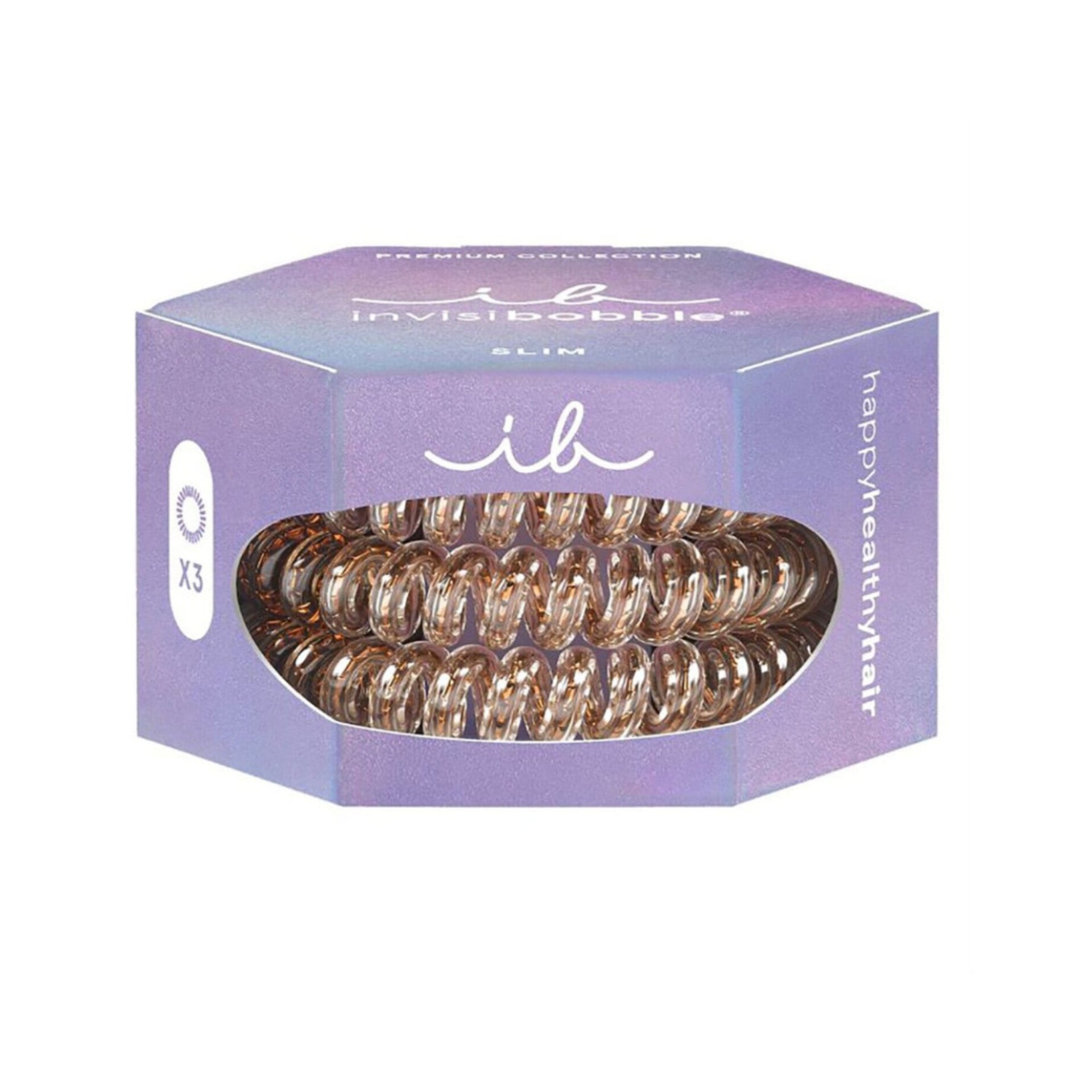 INVISIBOBBLE - Élastique à cheveux, Original Premium Pretzel - réf Slim Bronze ( 3pcs)