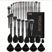 MAANGE - Ensemble de 25 pinceaux de maquillage Premium + 7 éponges + 5 Puff