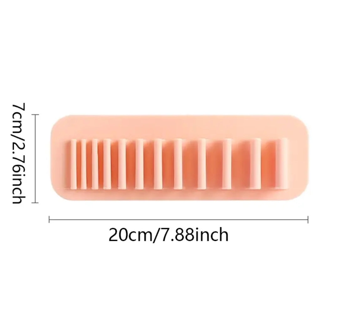 POPPIN - Porte-Pinceaux de Maquillage en Silicone, Support Mural Sans Brosses - réf Pink Saumon
