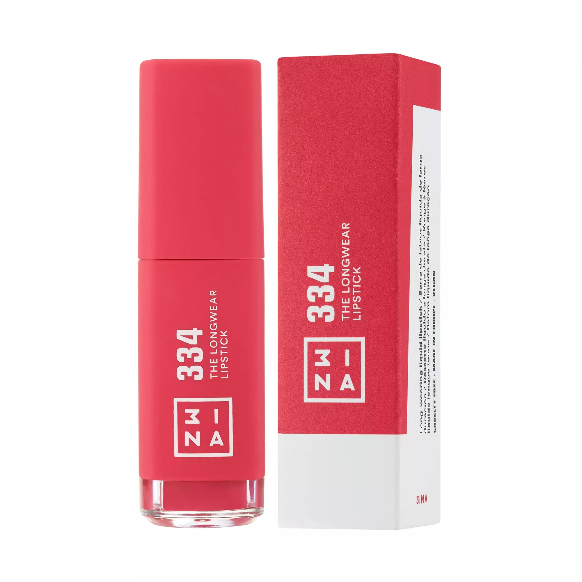 3INA MAKEUP - The Longwear Lipstick - réf 334 Rose Pastèque