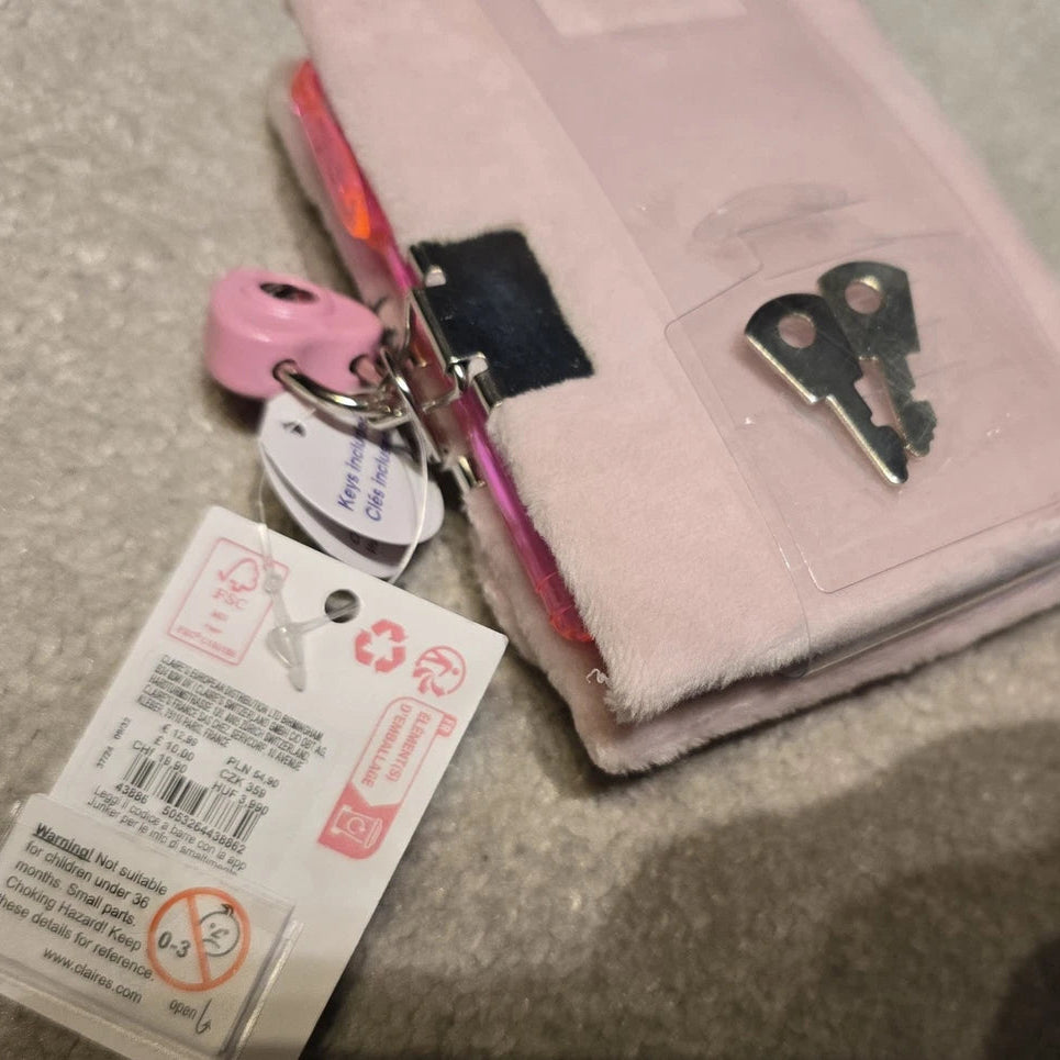 CLAIRE'S - MINI Journal Peluche + Cadenas + Stylo