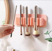 POPPIN - Porte-Pinceaux de Maquillage en Silicone, Support Mural Sans Brosses - réf Pink Saumon