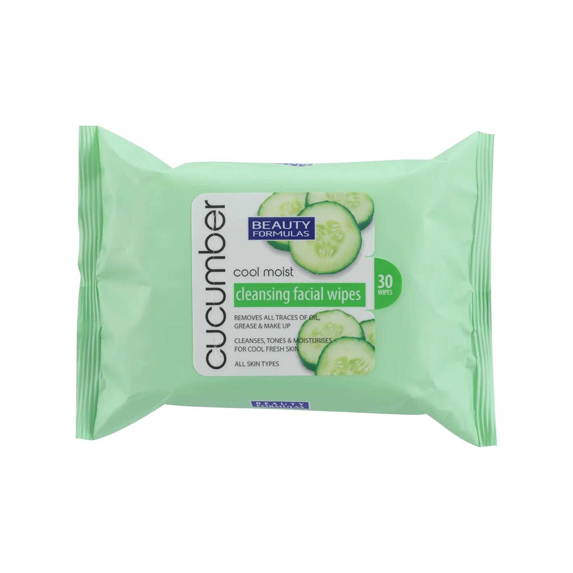 BEAUTY FORMULAS - Lingettes Coucumber Cleansing Facial Wipes - 25 Lingettes