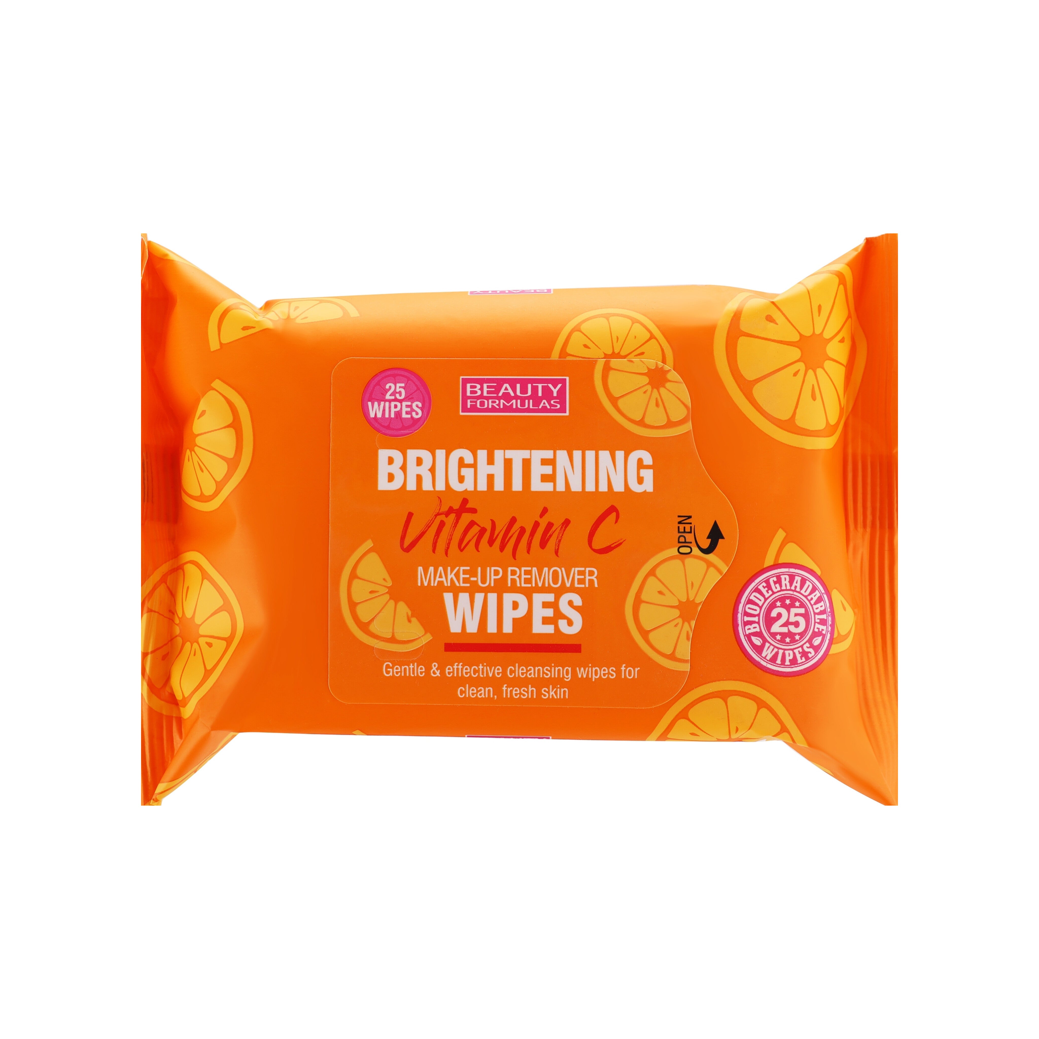 BEAUTY FORMULAS - Lingettes Brightening Vitamine C Makeup Remover Wipes - 25 Lingettes