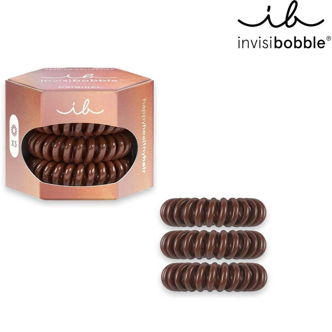 INVISIBOBBLE - Élastique à cheveux, Original Premium Pretzel - réf Brown ( 3pcs)