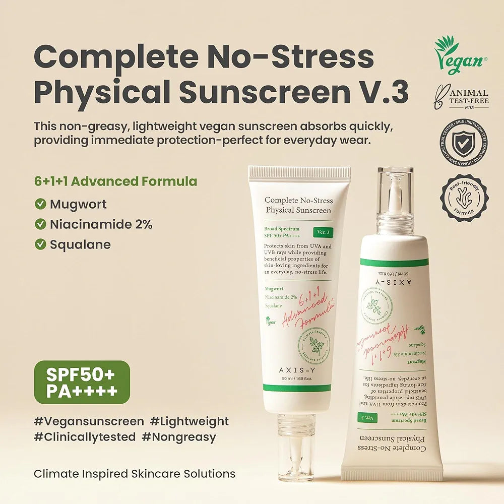 AXIS-Y - Complete No-Stress Physical Sunscreen SPF 50+ - 50ml