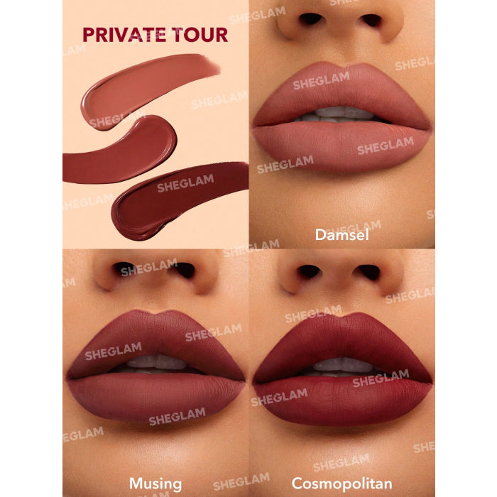 SHEGLAM - Matte Allure Mini Liquide, Coffret de 3 mini rouges à lèvres - réf Feel Real