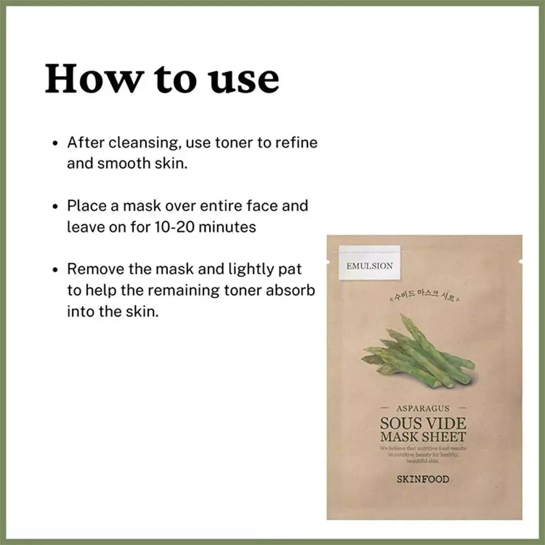 SKINFOOD - Sous Vide Mask Sheet - réf Asparagus