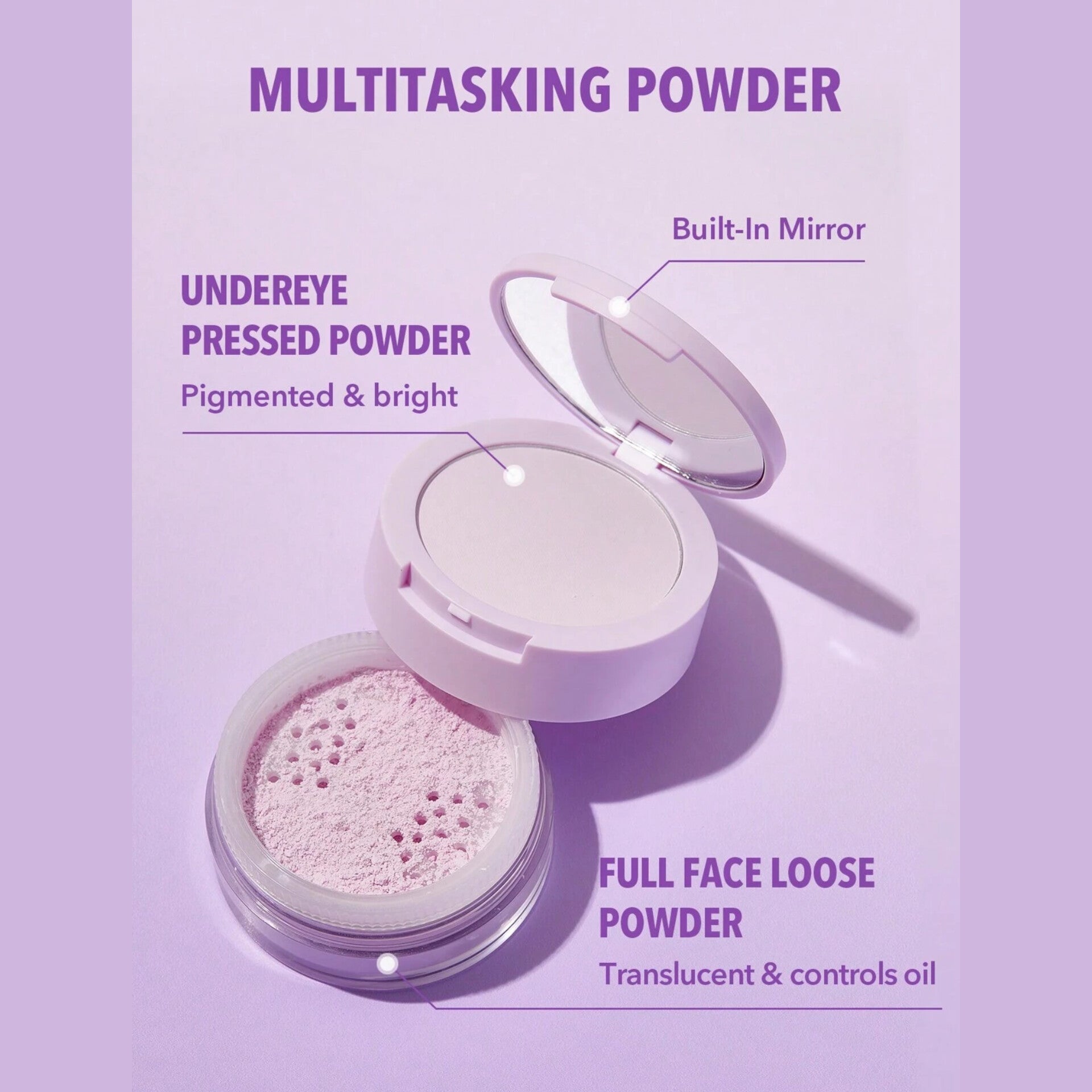 SHEGLAM - Insta Ready Face & Under Eye Setting Powder Duo - réf Taro