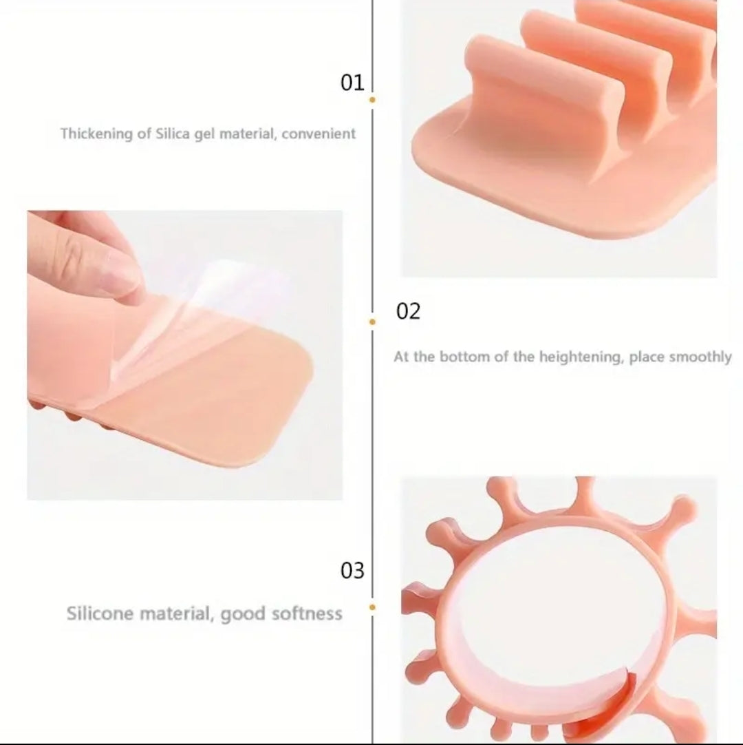 POPPIN - Porte-Pinceaux de Maquillage en Silicone, Support Mural Sans Brosses - réf Pink Saumon