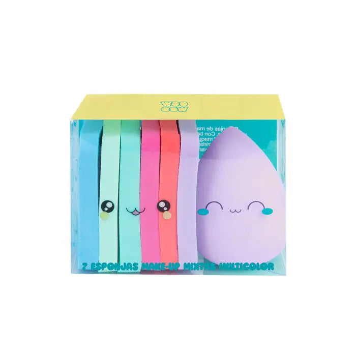 WOO OOW - 7 Eponges Makeup Multicolores + Blender