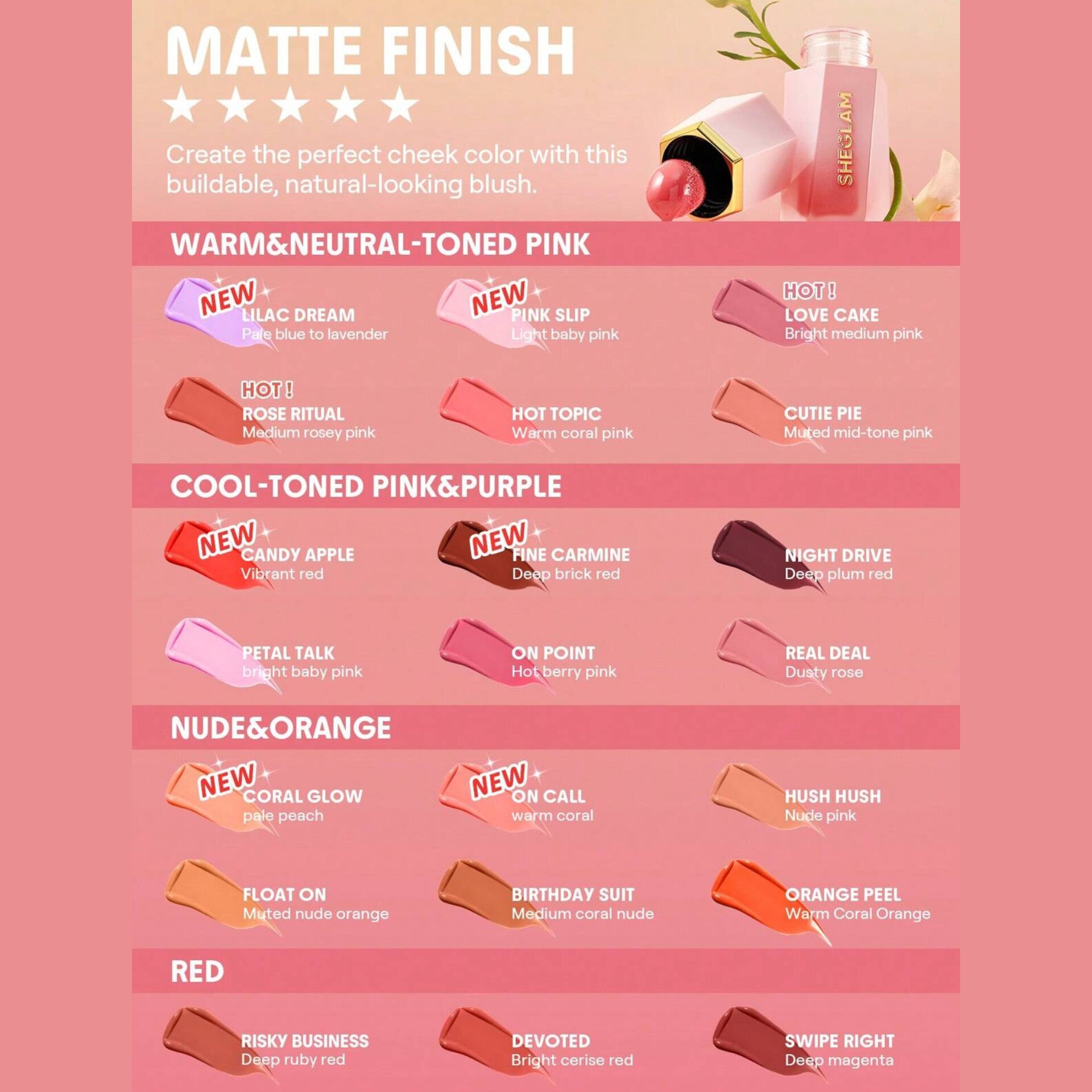 SHEGLAM - Color Bloom Liquid Blush - réf Love Cake