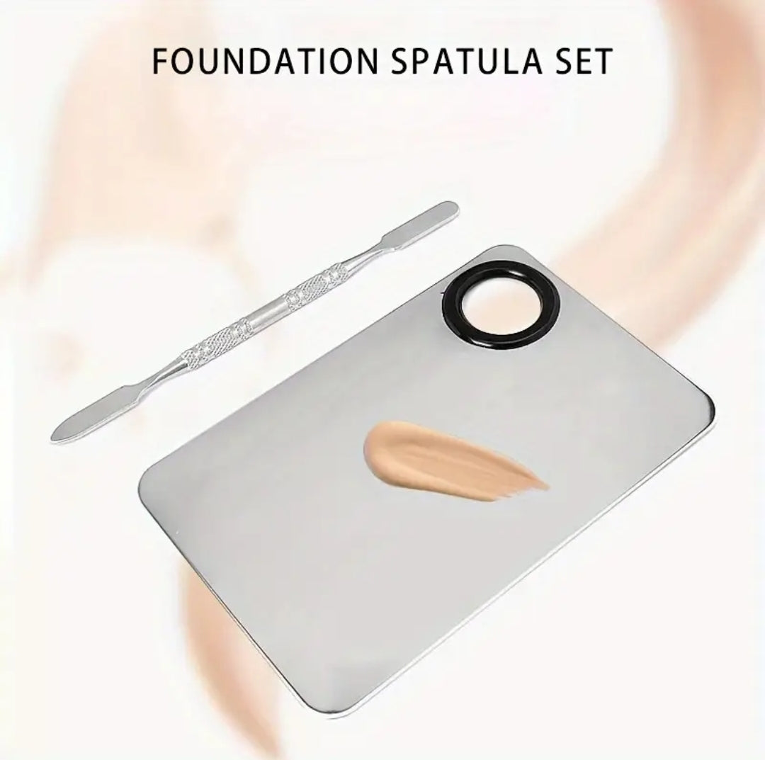 POPPIN - Palette de Mélange en Acier inoxydable + Spatule