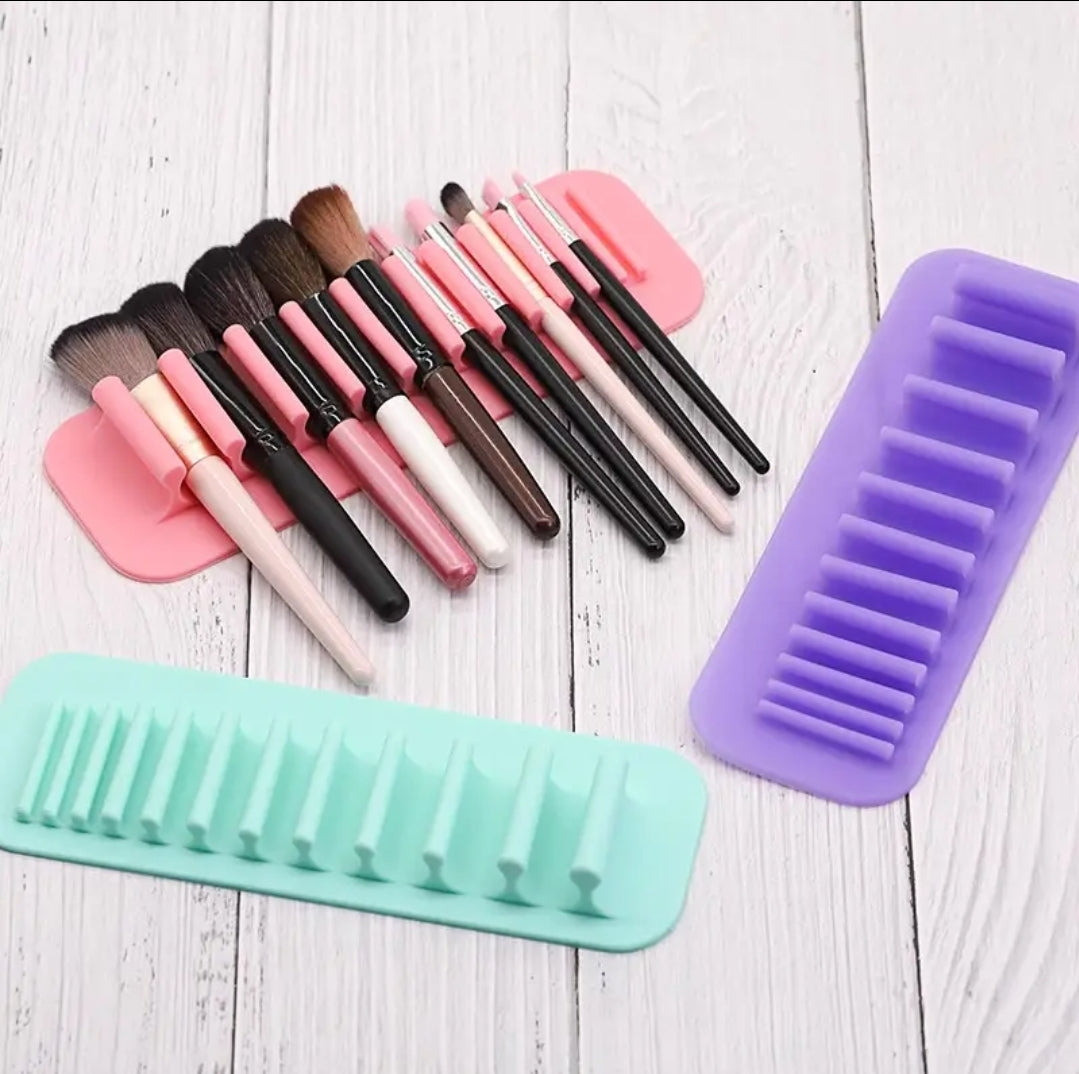 POPPIN - Porte-Pinceaux de Maquillage en Silicone, Support Mural Sans Brosses - réf Pink Saumon