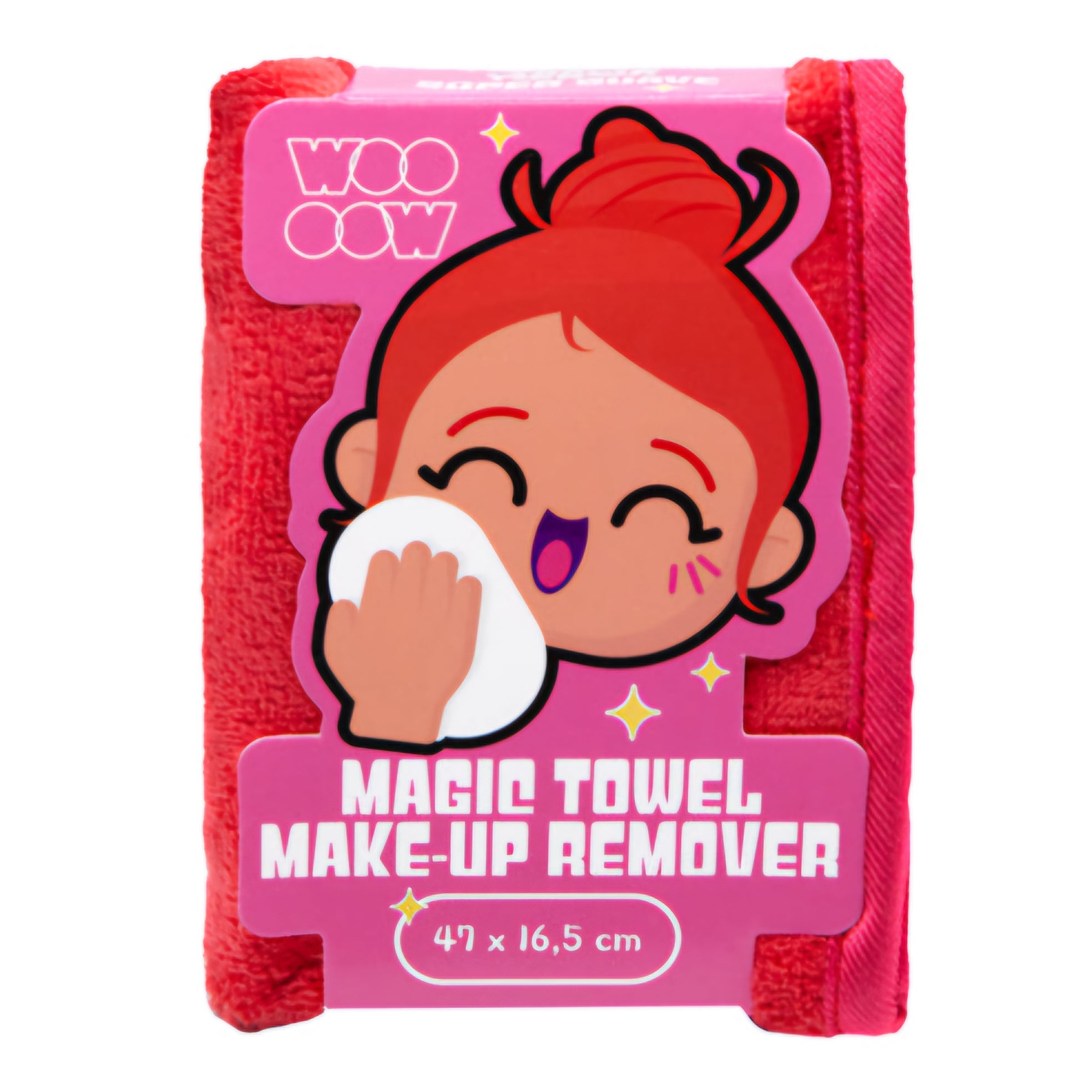 WOO OOW - Magic Towel, Serviette magique démaquillante ultra douce - réf Red