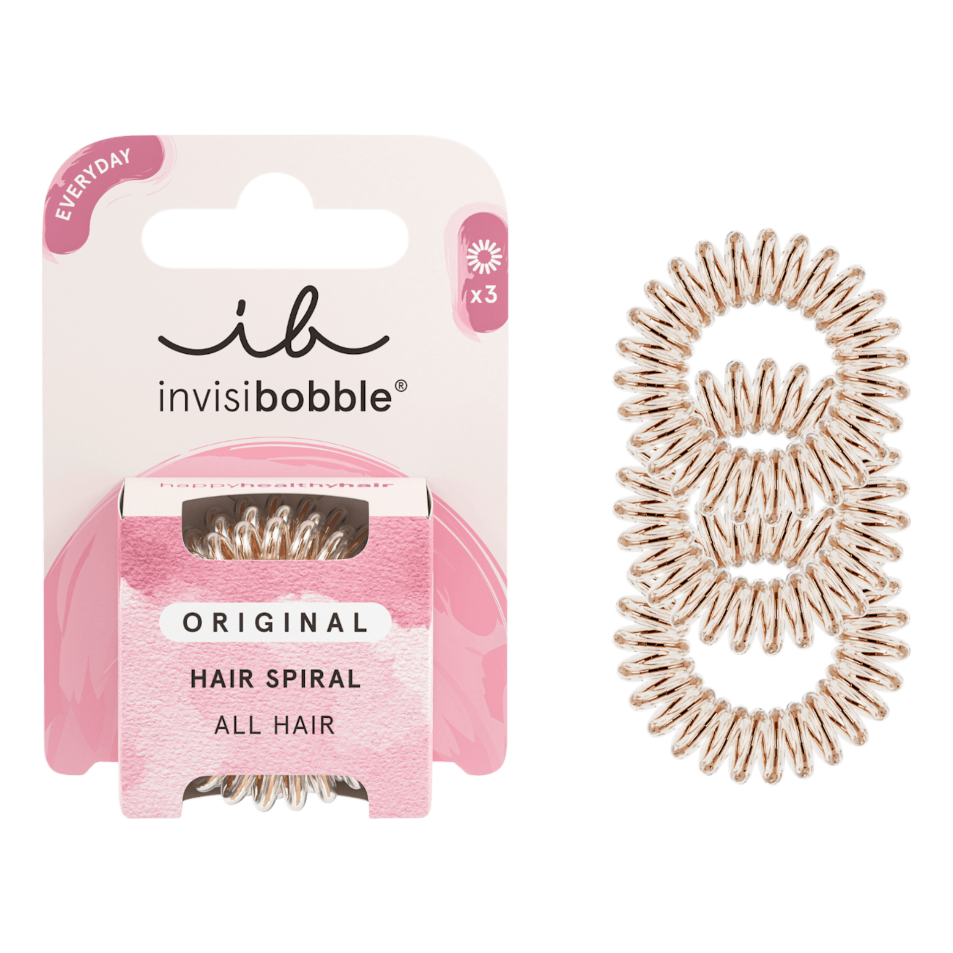 INVISIBOBBLE - Élastique à cheveux, Original Premium Pretzel - réf Bronze me Pretty ( 3pcs )