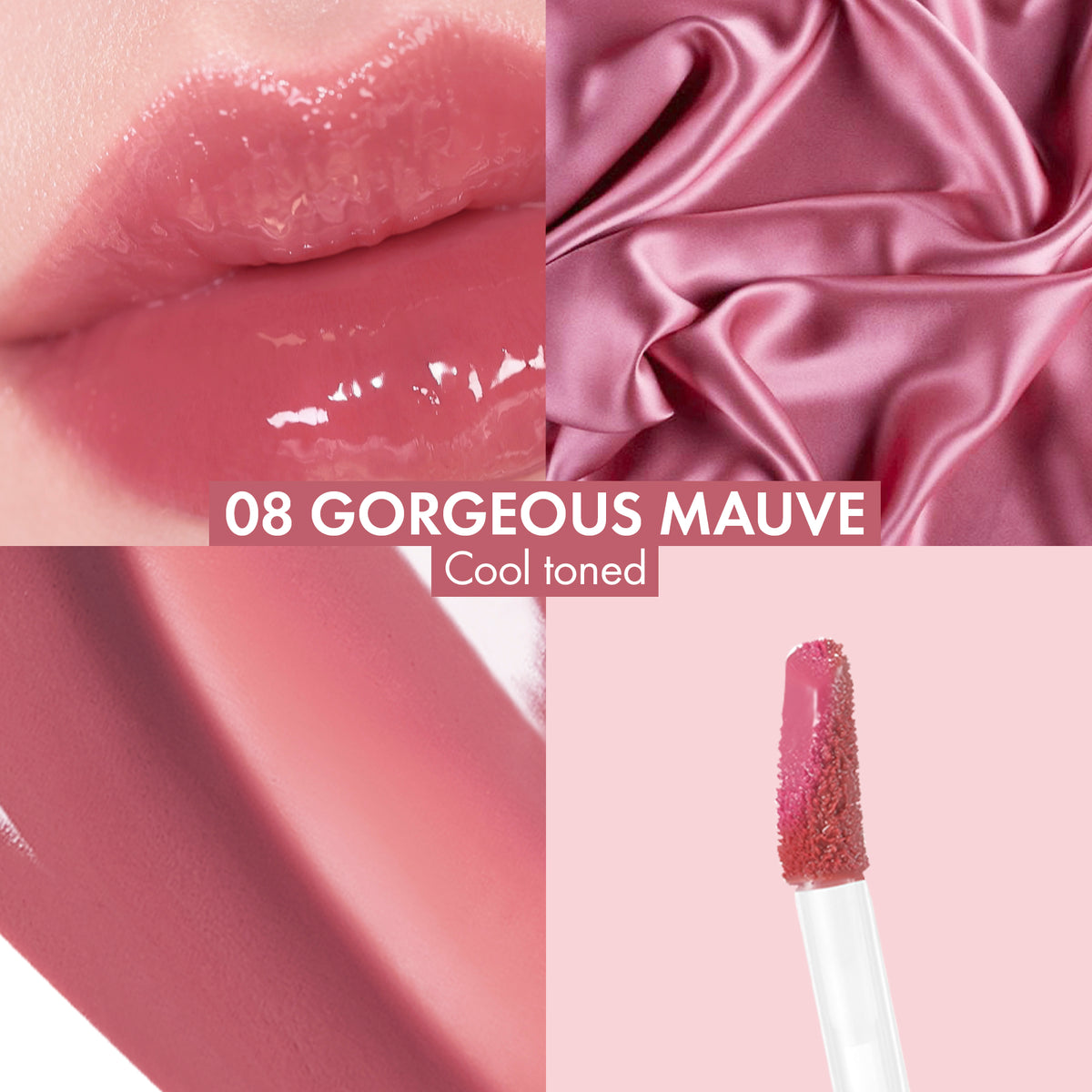 AMUSE - Lip Jelly Gloss + Tint - réf 08 Gorgeous Mauve