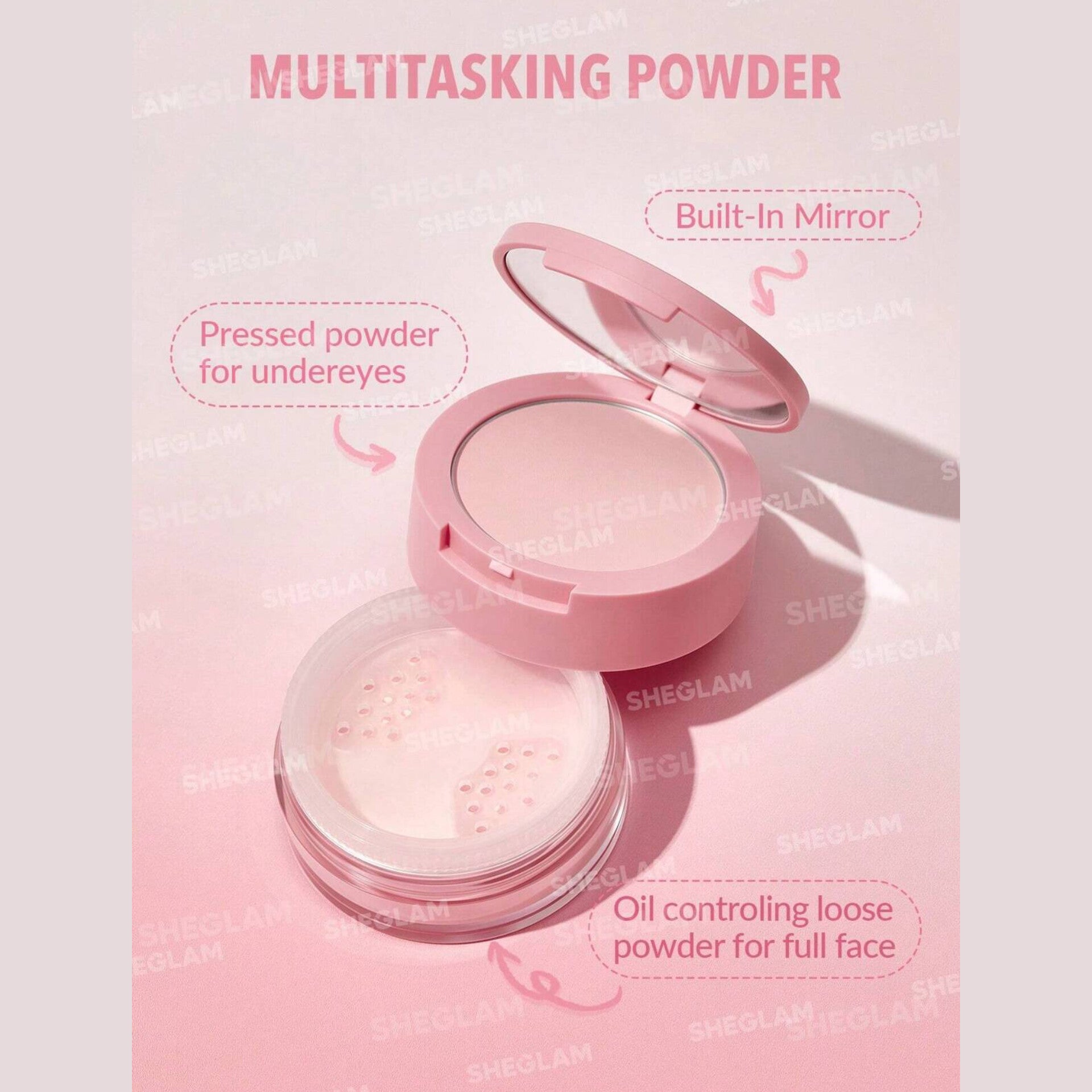 SHEGLAM - Insta Ready Face & Under Eye Setting Powder Duo - réf Bubblegum