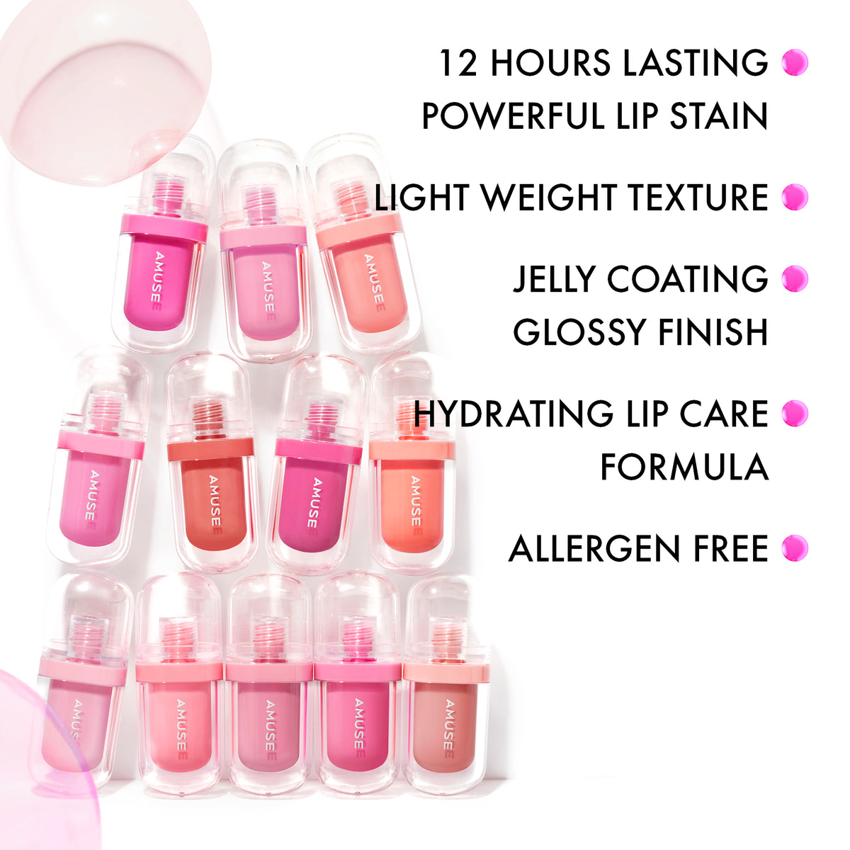 AMUSE - Lip Jelly Gloss + Tint - réf 04 Rose Milk