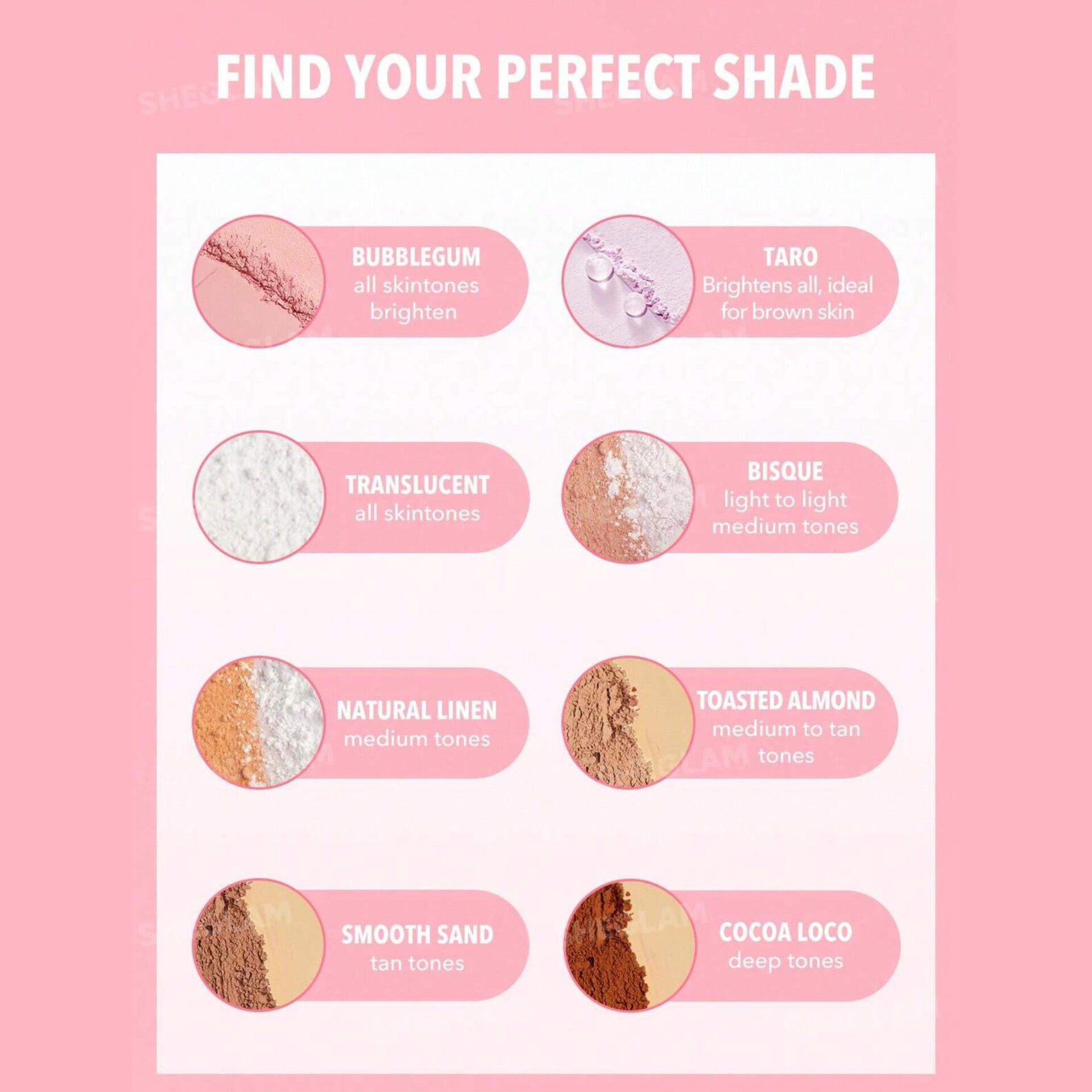 SHEGLAM - Insta Ready Face & Under Eye Setting Powder Duo - réf Bubblegum