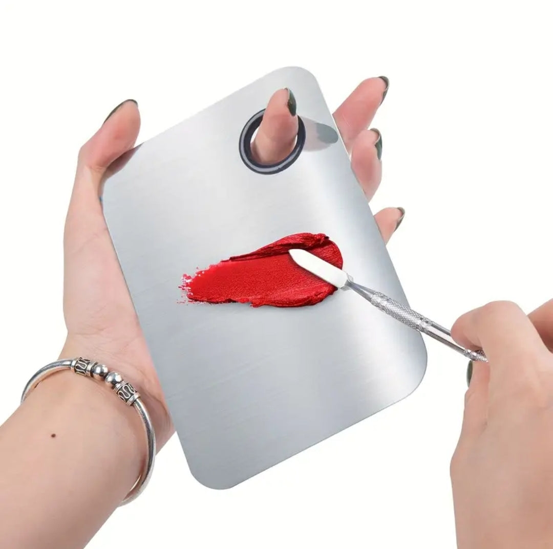 POPPIN - Palette de Mélange en Acier inoxydable + Spatule