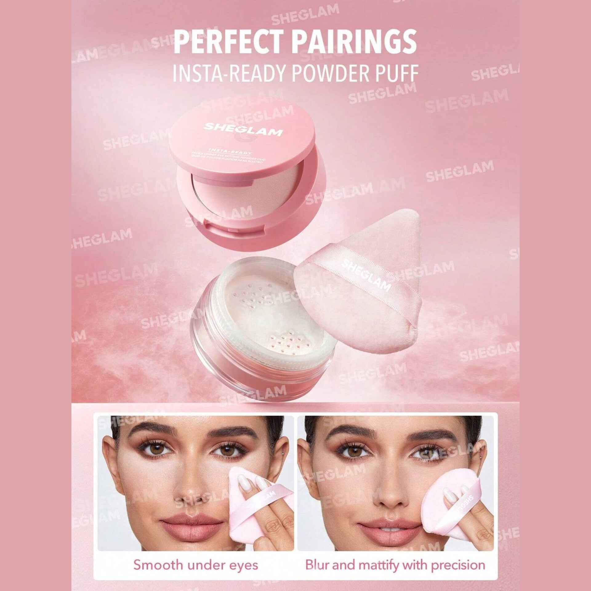 SHEGLAM - Insta Ready Face & Under Eye Setting Powder Duo - réf Bubblegum