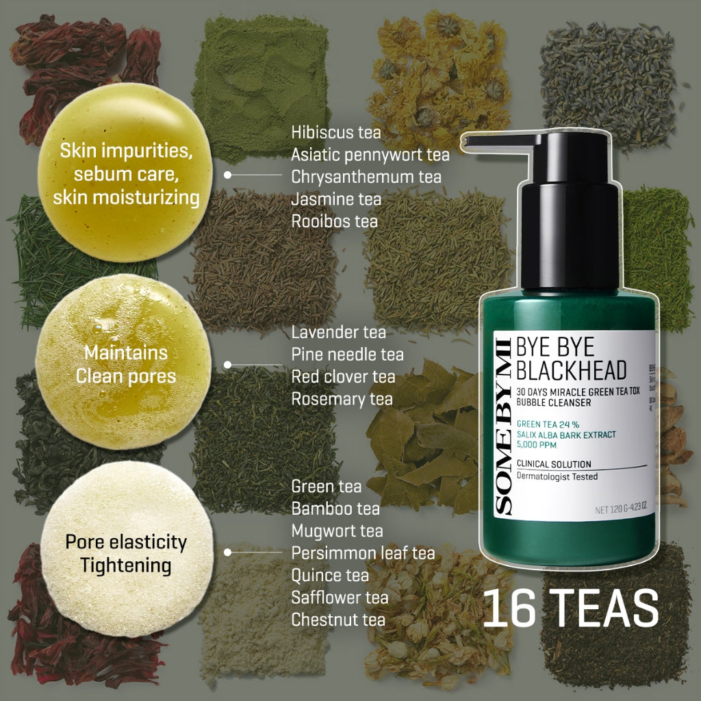 SOME BY MI - Bye Bye Blackhead 30 Days Miracle Green Tea Tox Mousse Exfoliante - 120g
